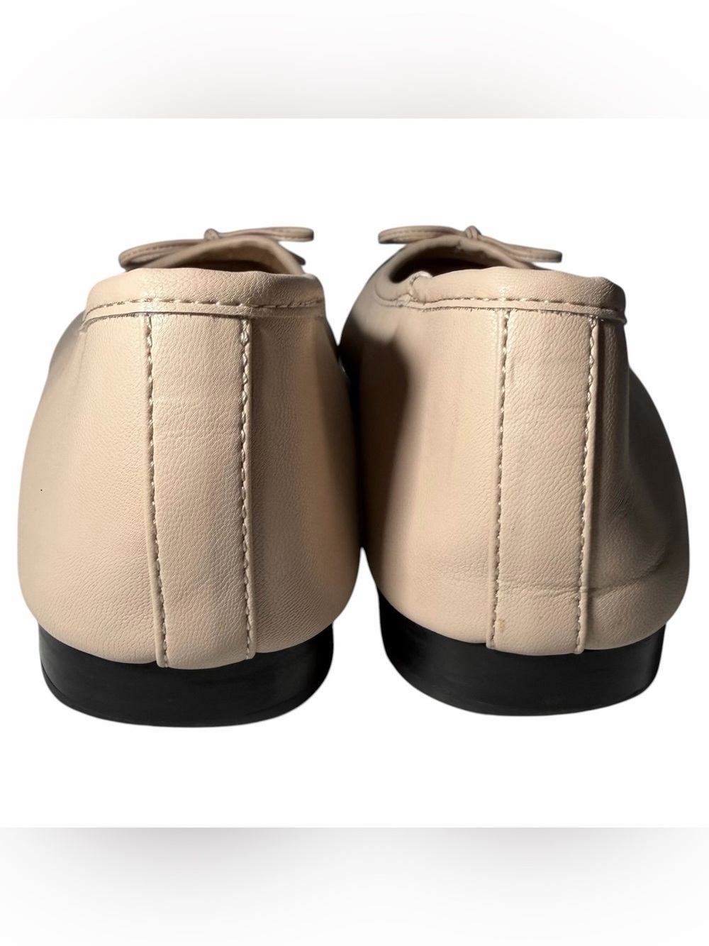 H&M Ballet Flats 9 Bow Cream w/ Black Toes Loafers - Picture 6 of 8